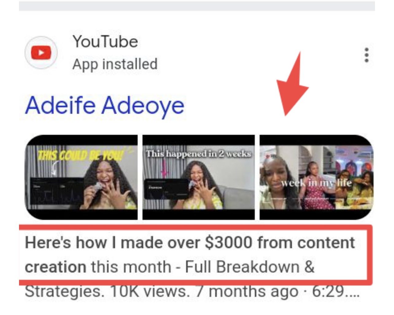 Adeife Adeoye content creation success